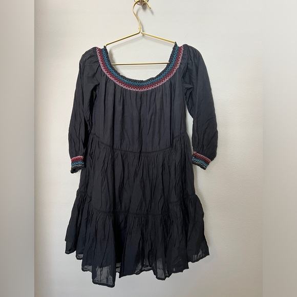 EUC Free People Sunbeams Mini Boho Dress in Black Size Small - Picture 10 of 16